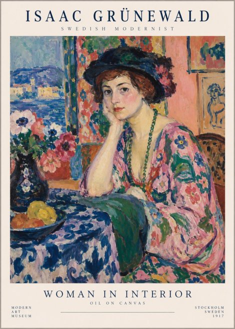 Isaac Grünewald Woman in Interior No1 - Affiche