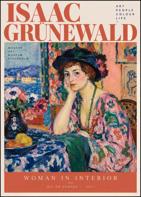 Isaac Grünewald Woman in Interior No2 - Affiche