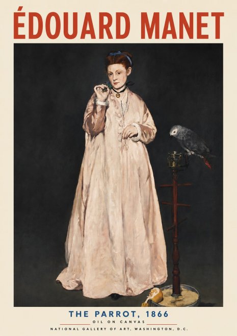 Édouard Manet The Parrot No4 - Affiche