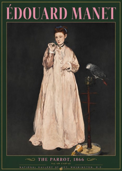 Édouard Manet The Parrot No5 - Affiche