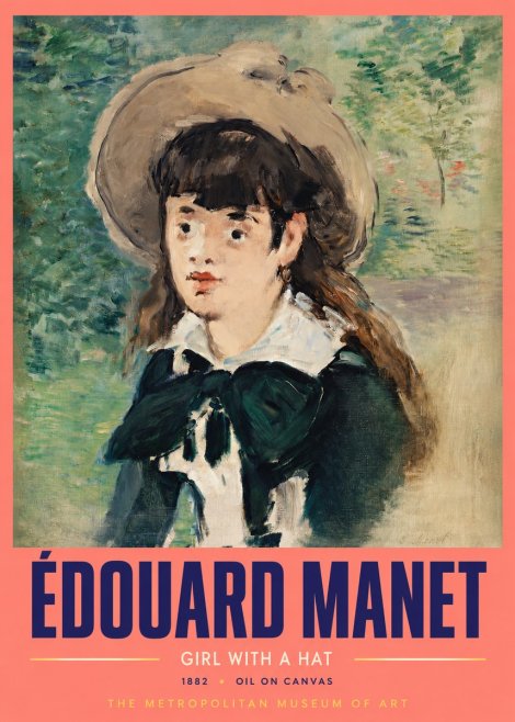 Édouard Manet Girl with a Hat No2 - Affiche