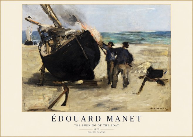 Édouard Manet The Burning of the Boat No1 - Affiche