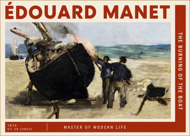 Édouard Manet The Burning of the Boat No2 - Affiche