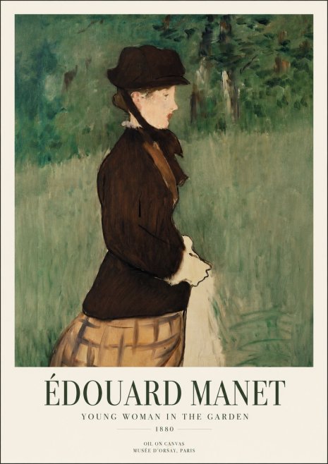 Édouard Manet Young Woman in the Garden No1 - Affiche