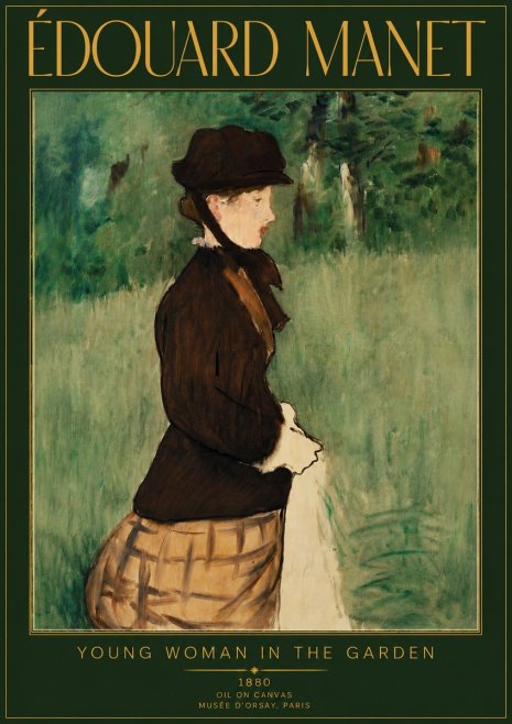 Édouard Manet Young Woman in the Garden No5 - Affiche