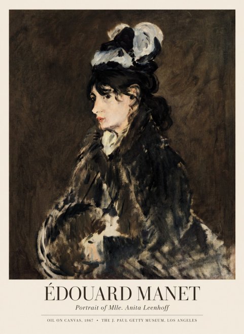 Édouard Manet Portrait of Mlle. Anita Leenhoff No1 - Affiche
