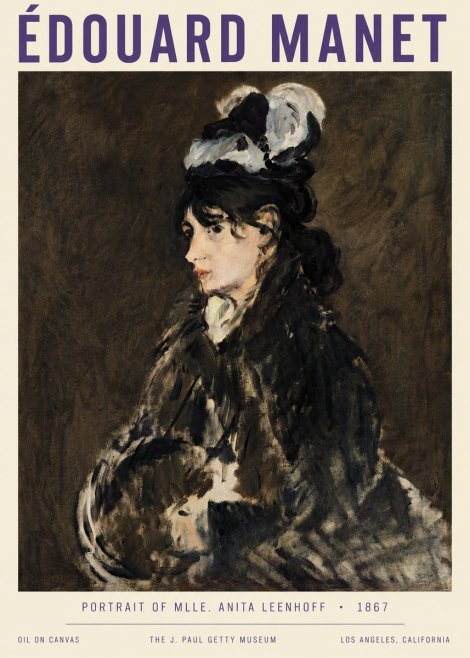 Édouard Manet Portrait of Mlle. Anita Leenhoff No4 - Affiche