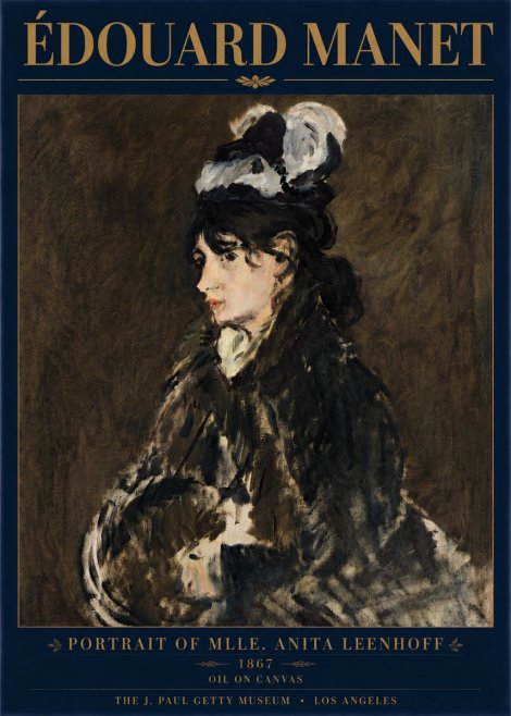 Édouard Manet Portrait of Mlle. Anita Leenhoff No5 - Affiche