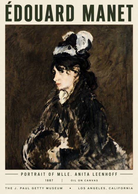 Édouard Manet Portrait of Mlle. Anita Leenhoff No6 - Affiche