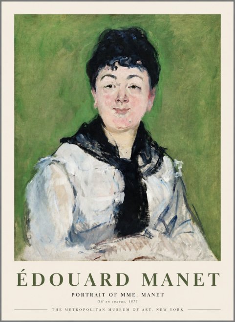 Édouard Manet Portrait of Mme. Manet No1 - Affiche
