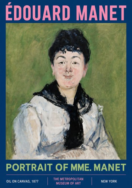 Édouard Manet Portrait of Mme. Manet No3 - Affiche
