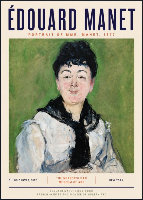 Édouard Manet Portrait of Mme. Manet No4 - Affiche