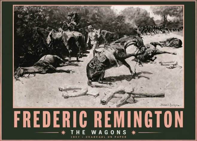 Frederic Remington The Wagons No3 - Affiche