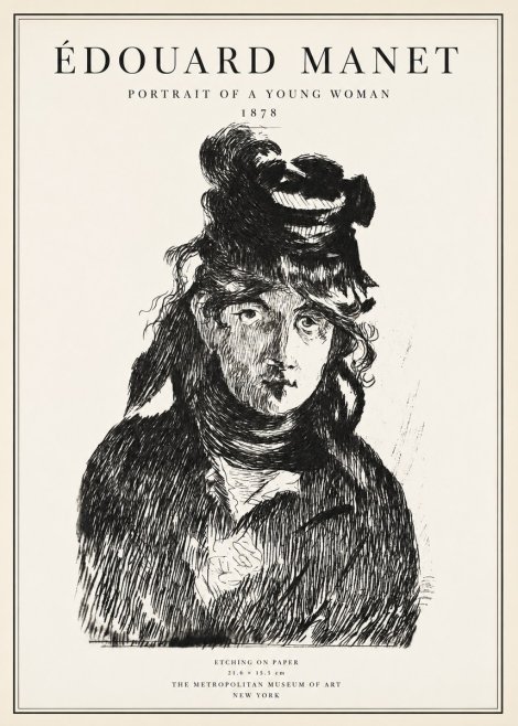 Édouard Manet Portrait of a Young Woman I No1 - Affiche