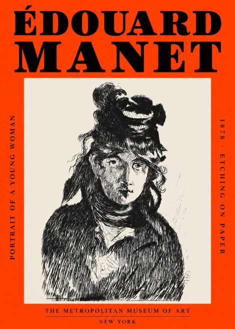 Édouard Manet Portrait of a Young Woman I No2 - Affiche