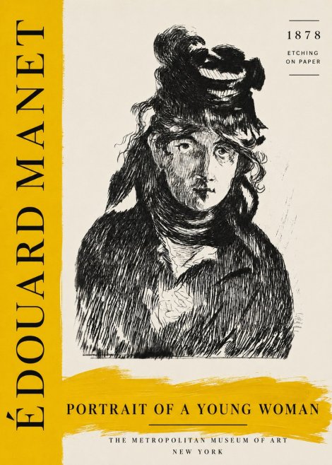 Édouard Manet Portrait of a Young Woman I No3 - Affiche