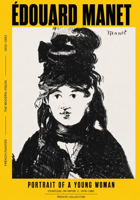 Édouard Manet Portrait of a Young Woman II No2 - Affiche