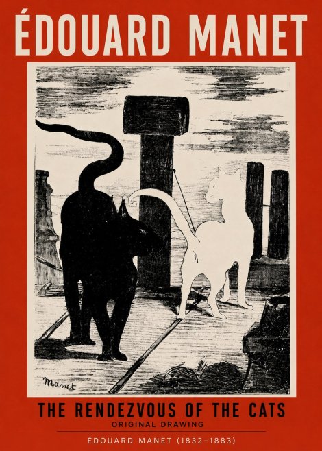 Édouard Manet The Rendezvous of the Cats No2 - Affiche