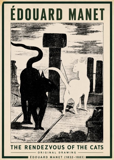 Édouard Manet The Rendezvous of the Cats No3 - Affiche