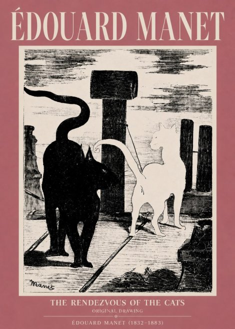 Édouard Manet The Rendezvous of the Cats No5 - Affiche