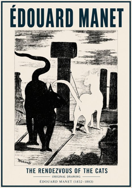 Édouard Manet The Rendezvous of the Cats No6 - Affiche