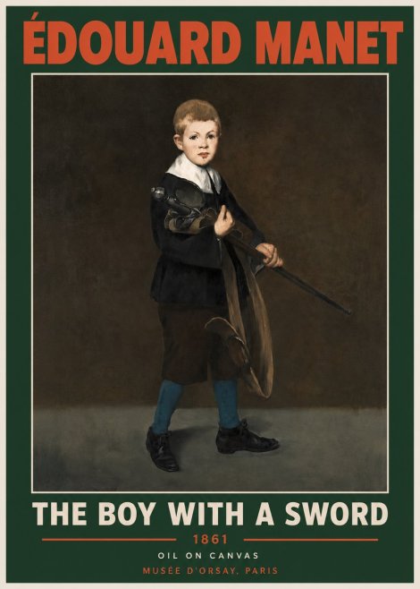 Édouard Manet The Boy with a Sword No2 - Affiche