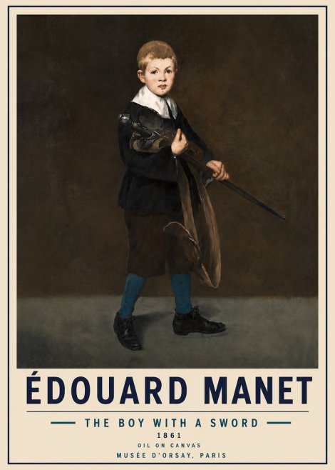 Édouard Manet The Boy with a Sword No5 - Affiche