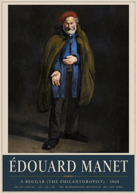 Édouard Manet A Beggar (the Philanthropist) No3 - Affiche
