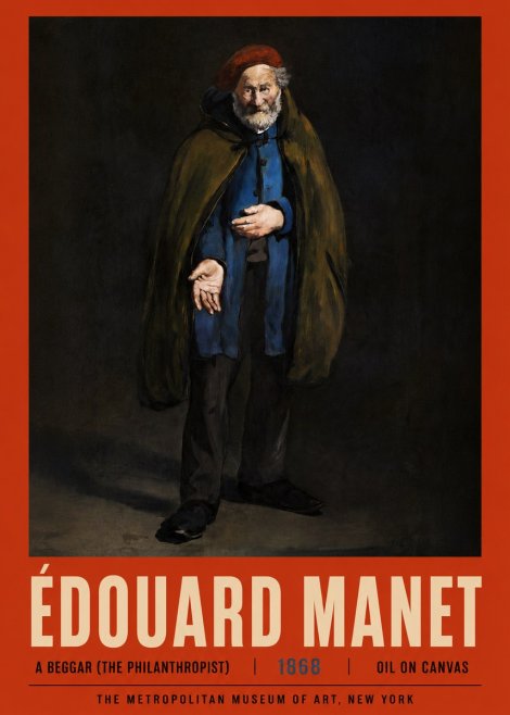 Édouard Manet A Beggar (the Philanthropist) No4 - Affiche