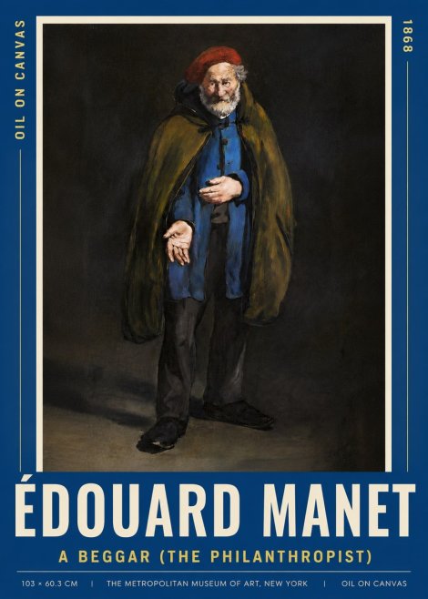 Édouard Manet A Beggar (the Philanthropist) No6 - Affiche