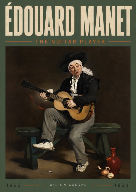 Édouard Manet The Guitar Player No5 - Affiche