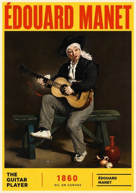 Édouard Manet The Guitar Player No6 - Affiche