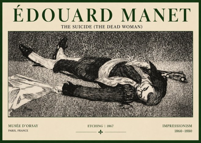 Édouard Manet The Suicide (the Dead Woman) No3 - Affiche