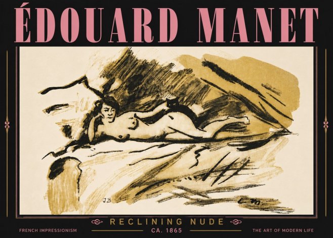 Édouard Manet Reclining Nude No6 - Affiche