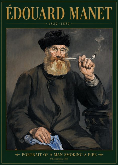 Édouard Manet Portrait of a Man Smoking a Pipe No6 - Affiche