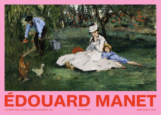 Édouard Manet The Monet Family in Their Garden at Argenteuil, 1874 No2 - Affiche