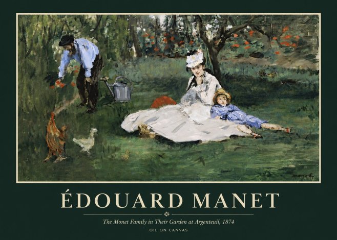 Édouard Manet The Monet Family in Their Garden at Argenteuil, 1874 No3 - Affiche