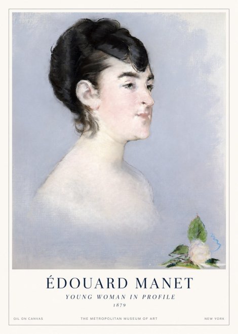 Édouard Manet Young Woman in Profile No1 - Affiche