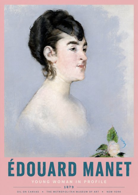 Édouard Manet Young Woman in Profile No6 - Affiche
