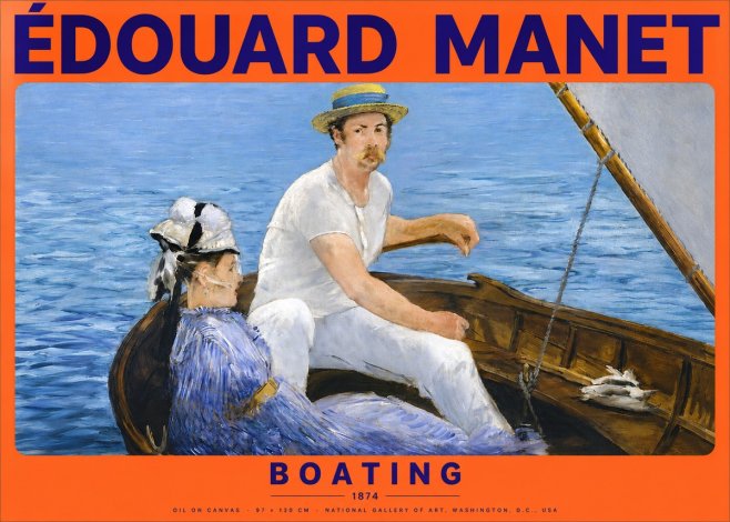 Édouard Manet Boating No2 - Affiche