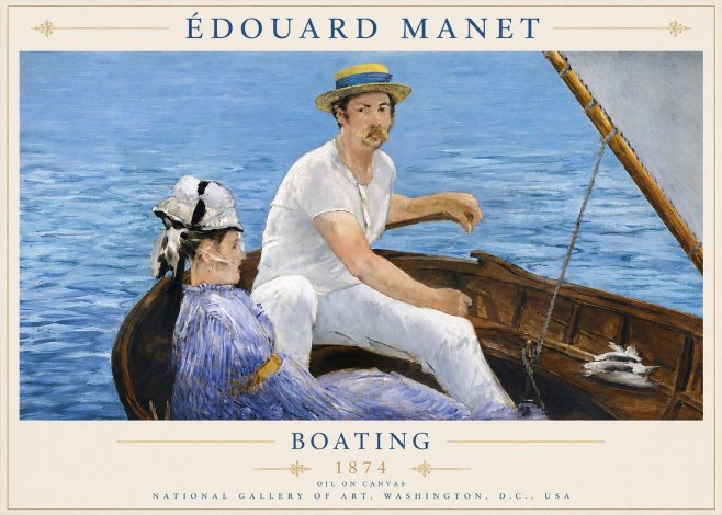 Édouard Manet Boating No3 - Affiche