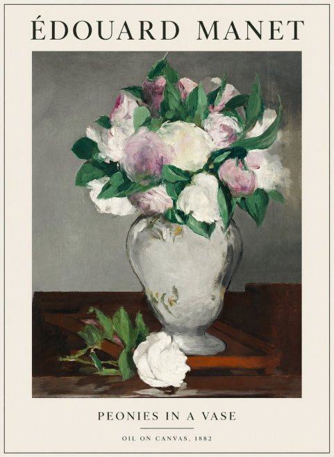 Édouard Manet Peonies in a Vase No1 - Affiche