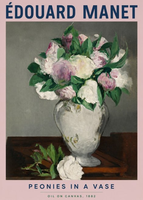 Édouard Manet Peonies in a Vase No3 - Affiche