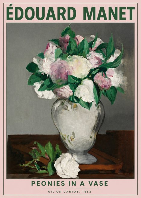 Édouard Manet Peonies in a Vase No4 - Affiche