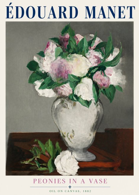 Édouard Manet Peonies in a Vase No5 - Affiche