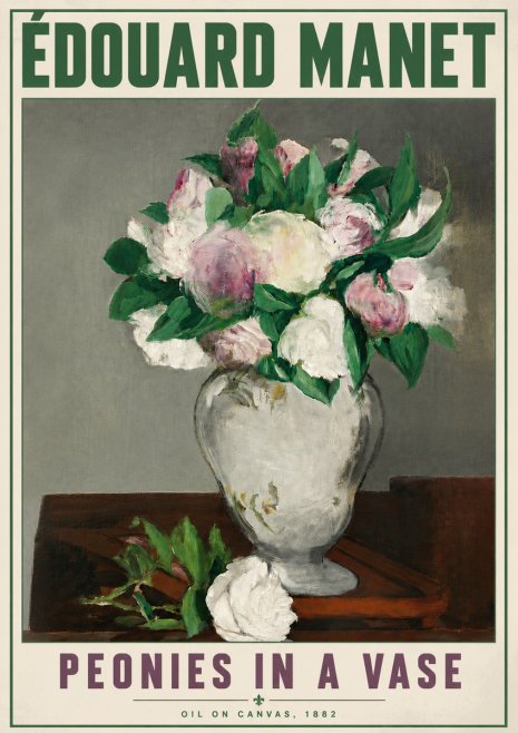 Édouard Manet Peonies in a Vase No6 - Affiche