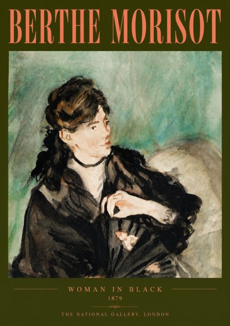 Berthe Morisot Woman in Black No5 - Affiche