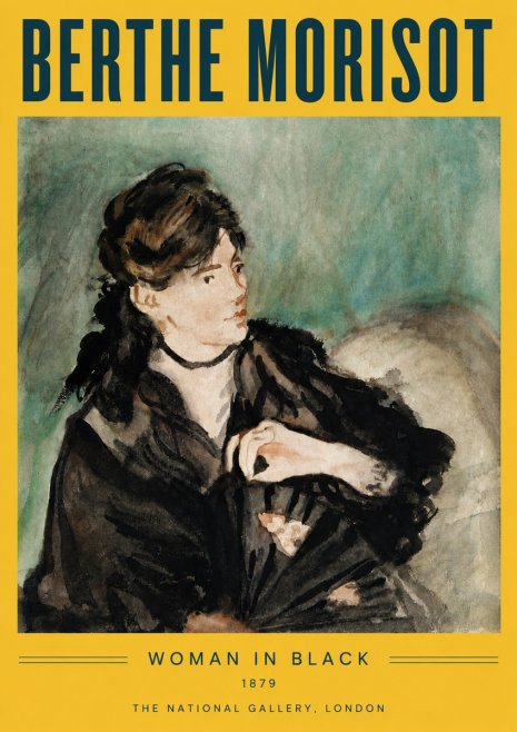 Berthe Morisot Woman in Black No6 - Affiche