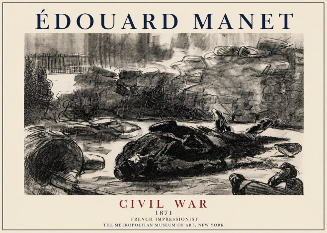 Édouard Manet Civil War No3 - Affiche