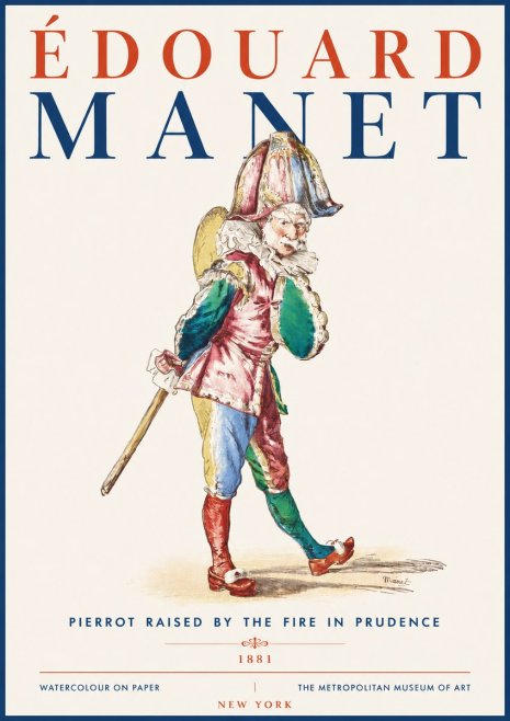 Édouard Manet Pierrot Raised by the Fire in Prudence No5 - Affiche